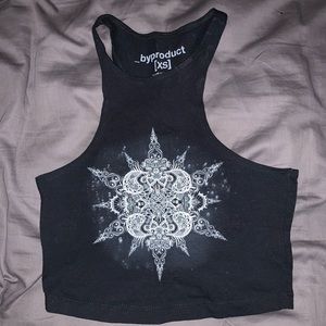 Black mandala crop top